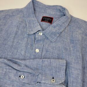 Untuckit Men's (XXL)‎ Light Blue Long Sleeve 100% Linen Button Up Shirt